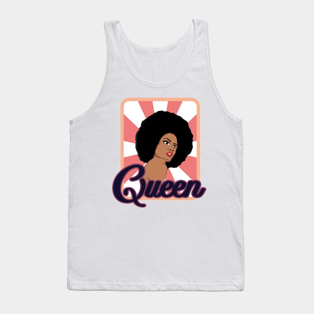 'Queen Afro Woman Word Art' Awesome Melanin Gift Tank Top by ourwackyhome